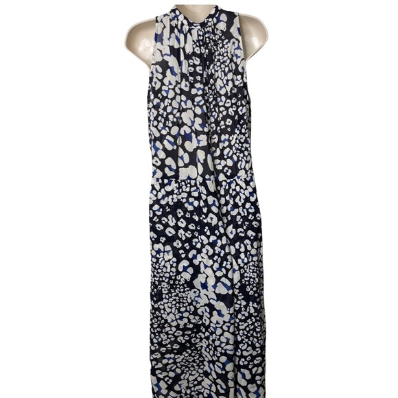 Sea New York maxi sleeveless dress in blue black white leopard print size 8 - Picture 3 of 9